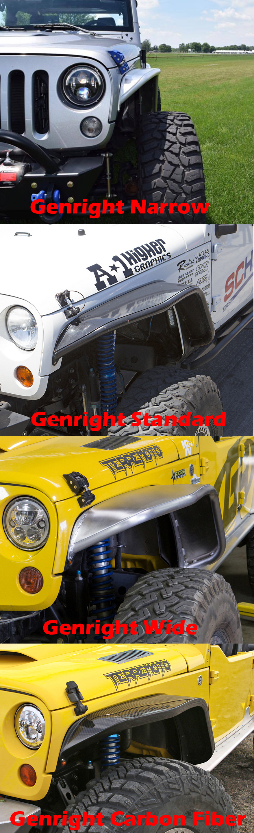 genright jeep jk tube fenders